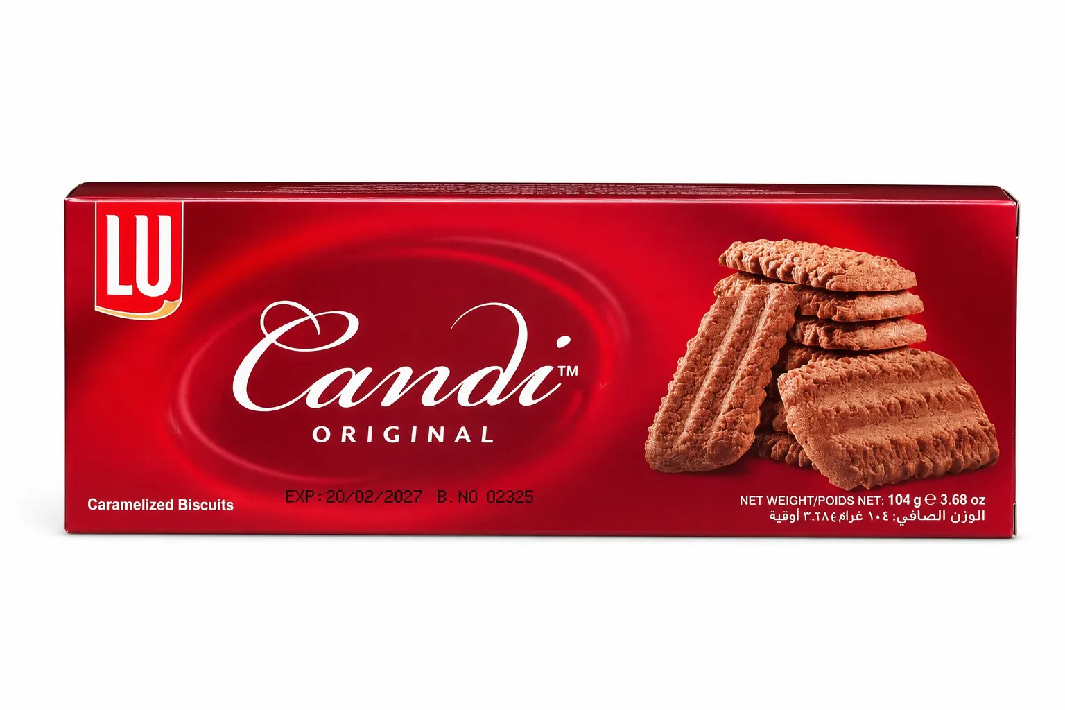 LU Candi Original Caramelized Biscuits 104g | Crispy Caramel Cookies | Premium Tea Biscuits